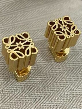 LOEWE (Inspired) Gold L Motif Earrings - Women's Jewelry (Pierced Ears)